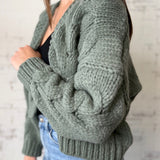 Sage Chunky Knit Cardigan