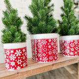 Red Buckets with Snowflakes