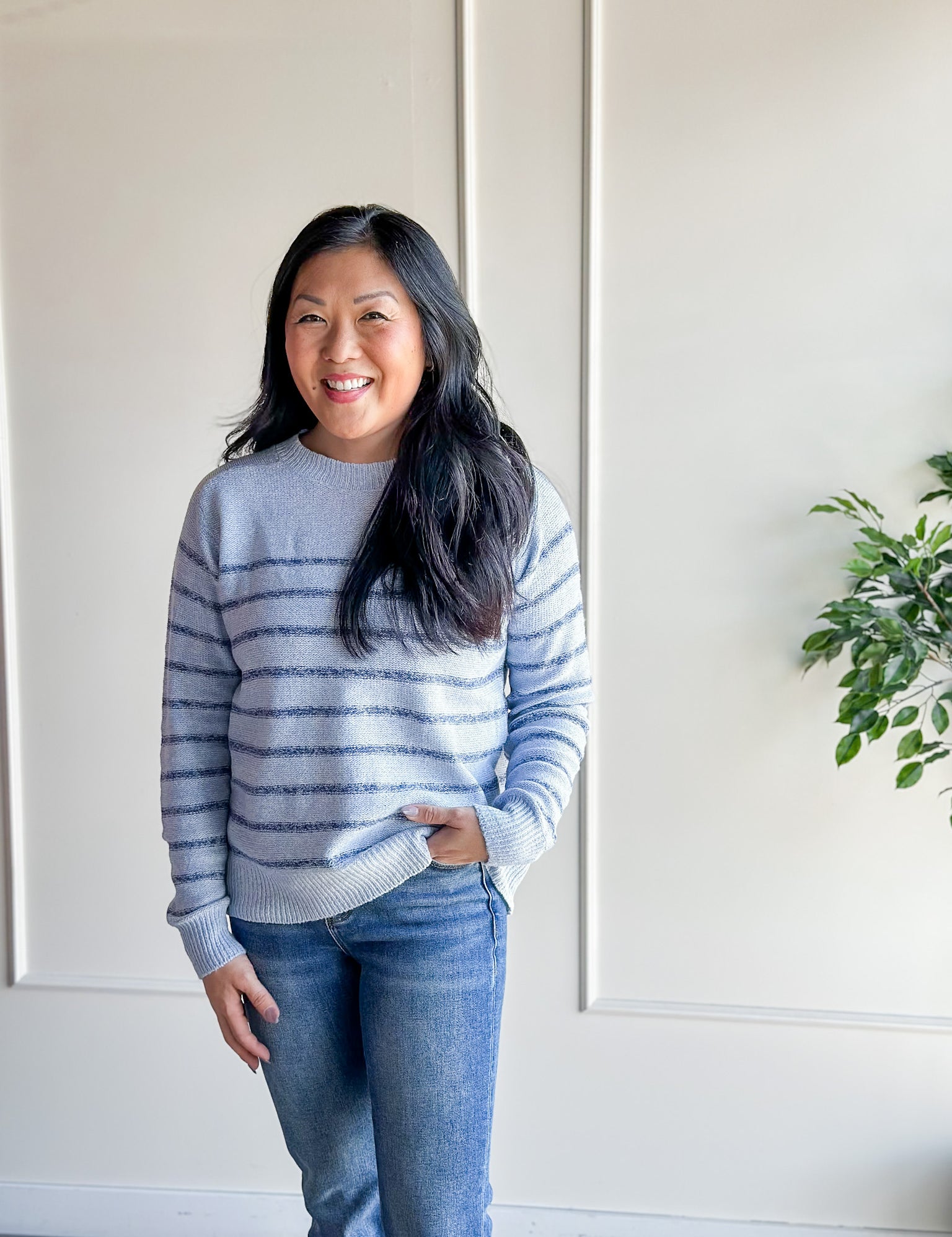 Soft Stripe Lightweight Knit Sweater