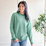 Green Stripe Lightweight Knit Sweater
