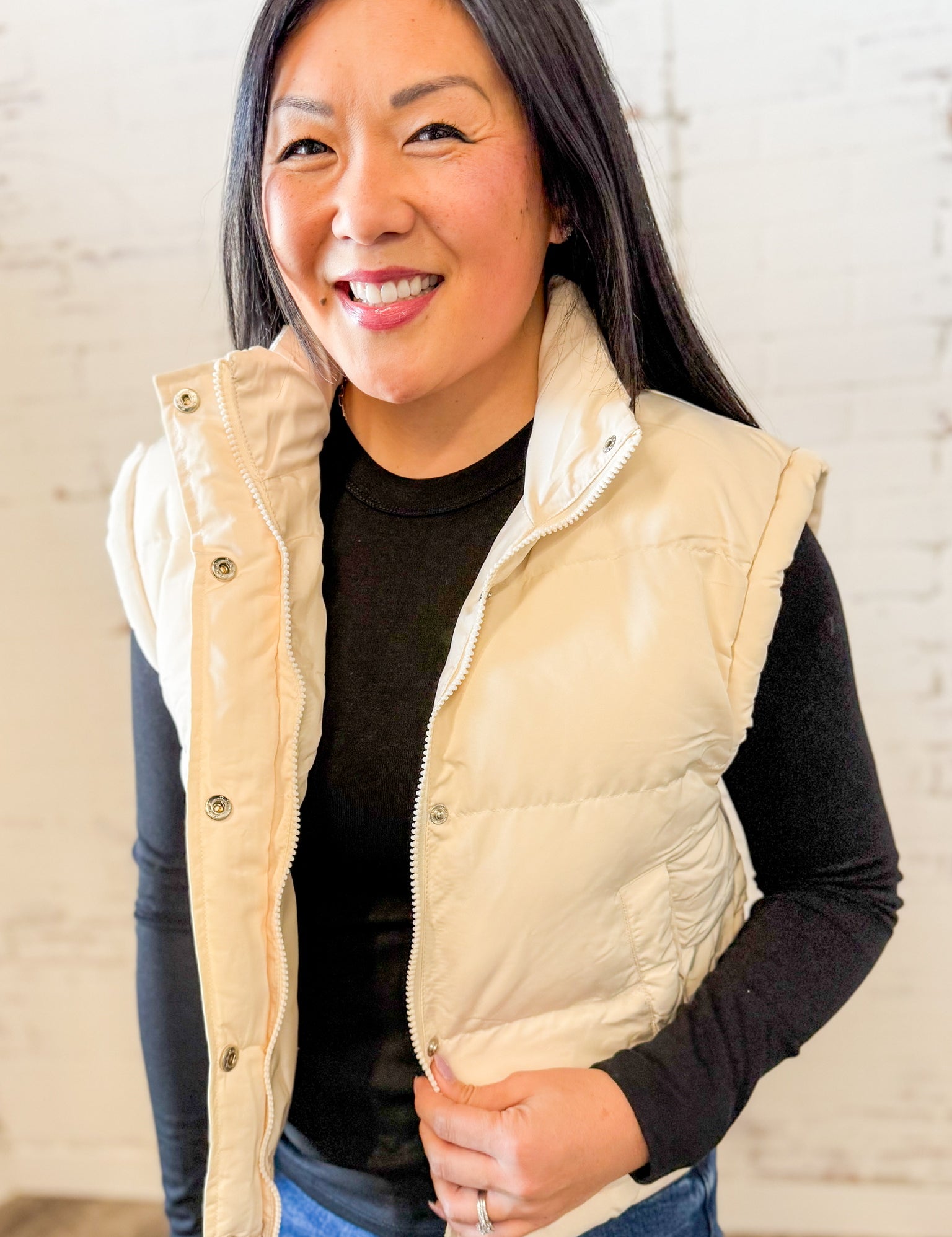 Mock Neck Puffer Vest