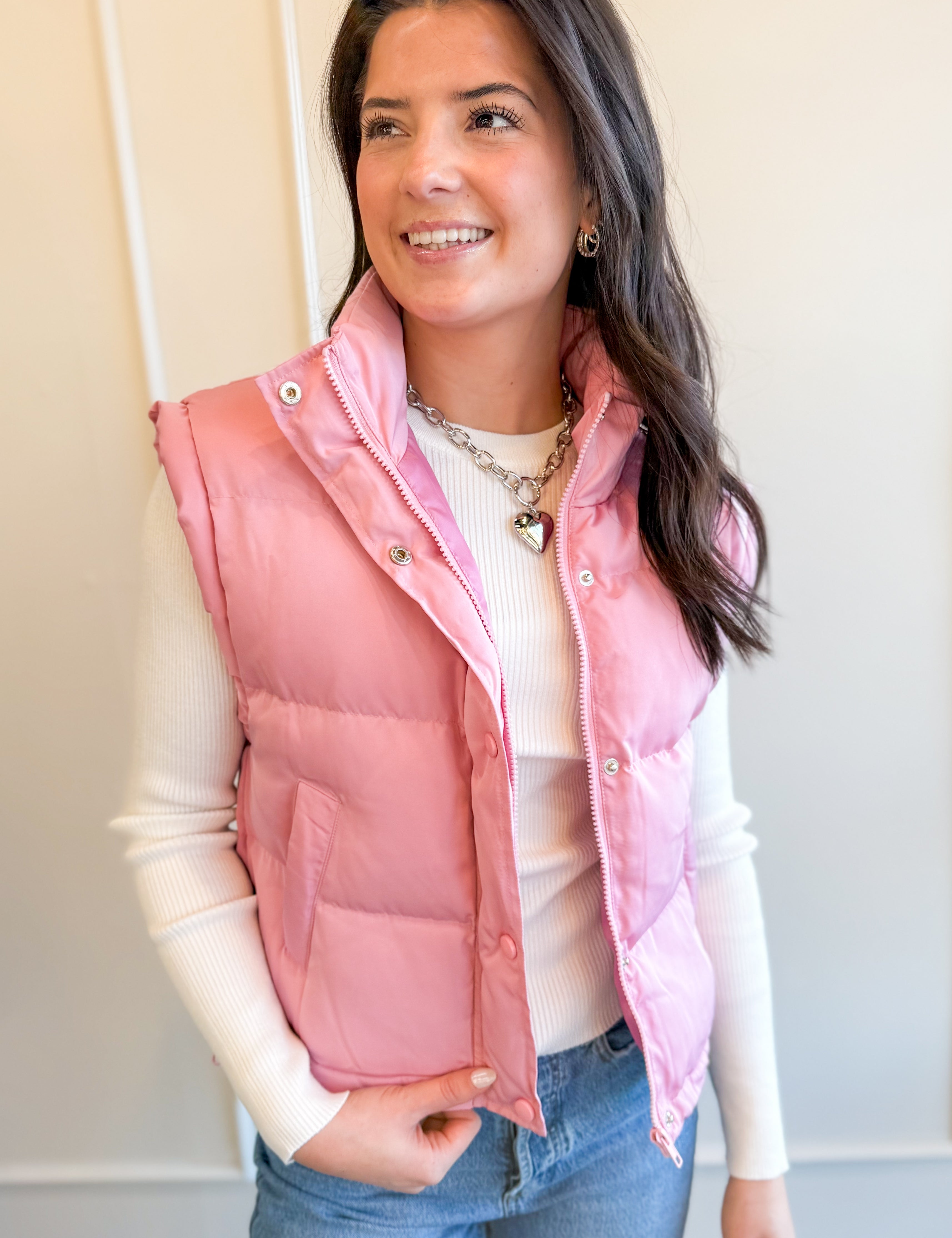 Mock Neck Puffer Vest