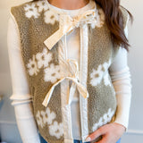 Floral Sherpa Tie Vest - FINAL SALE