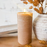 8" Wide Carmel Led Pillar Candle