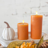 8" Orange Led Pillar Candle
