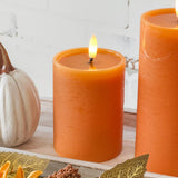 6" Orange Led Pillar Candle