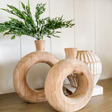 Circular Wooden Vase