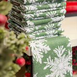 Snowy Days Green Tea Towel