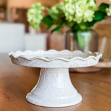 Scallop Rim Ceramic Cake Stand | 10.5"