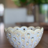 Hobnail Scallop Rim Ceramic Bowl | 5"