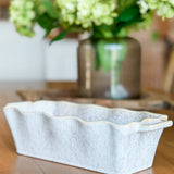 Scallop Rim Rectangular Ceramic Dish