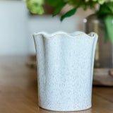 Scallop Rim Ceramic Vase | 7"