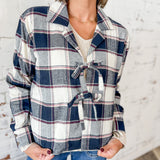 Plaid Tie-Front Jacket