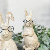 6" Carved Bunny With Glasses
