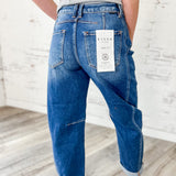 Risen Relaxed High Rise Straight Leg Denim Jeans