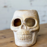 5.5" Gold Wash Ceramic Skull