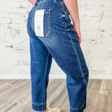 Risen Side Seam Straight Leg Jeans