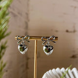 Bow & Heart Drop Earrings