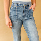 Risen Utility Pocket Straight Leg Jeans