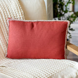 Rust Woven Cotton Lumbar Pillow | 12x18"