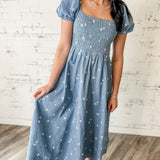 Bluebell Meadow Smocked Midi Dress