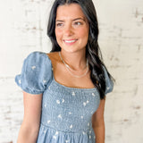 Bluebell Meadow Smocked Midi Dress