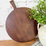 Round Wood Pizza Board with Handle