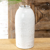 11" White Ceramic Vase