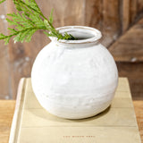 White Ceramic Ball Vase