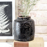 7" Black Ceramic Vase