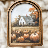 Arch Top Pumpkin Farmhouse Framed Art