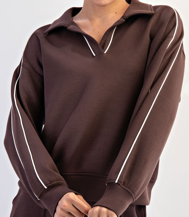 Modal Scuba Double Piping Polo Top