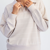 Modal Scuba Stripe Polo Sweatshirt