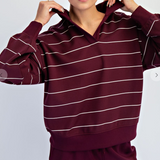 Modal Scuba Stripe Polo Sweatshirt