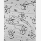 Snowman Charcoal Tea Towel
