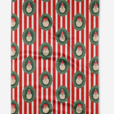 Striped Santa Tea Towel