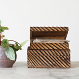 Carved Mango Wood Nesting Boxes