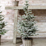 40" Snowy Tree In Basket