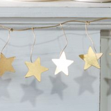 72" Gold Star Metal Garland