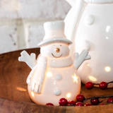 Led 4" White Happy Snowman