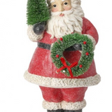 10.5" Santa Holding Wreath