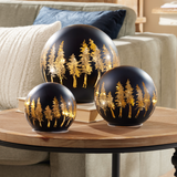 Lighted Glass Tree Globe with Timer