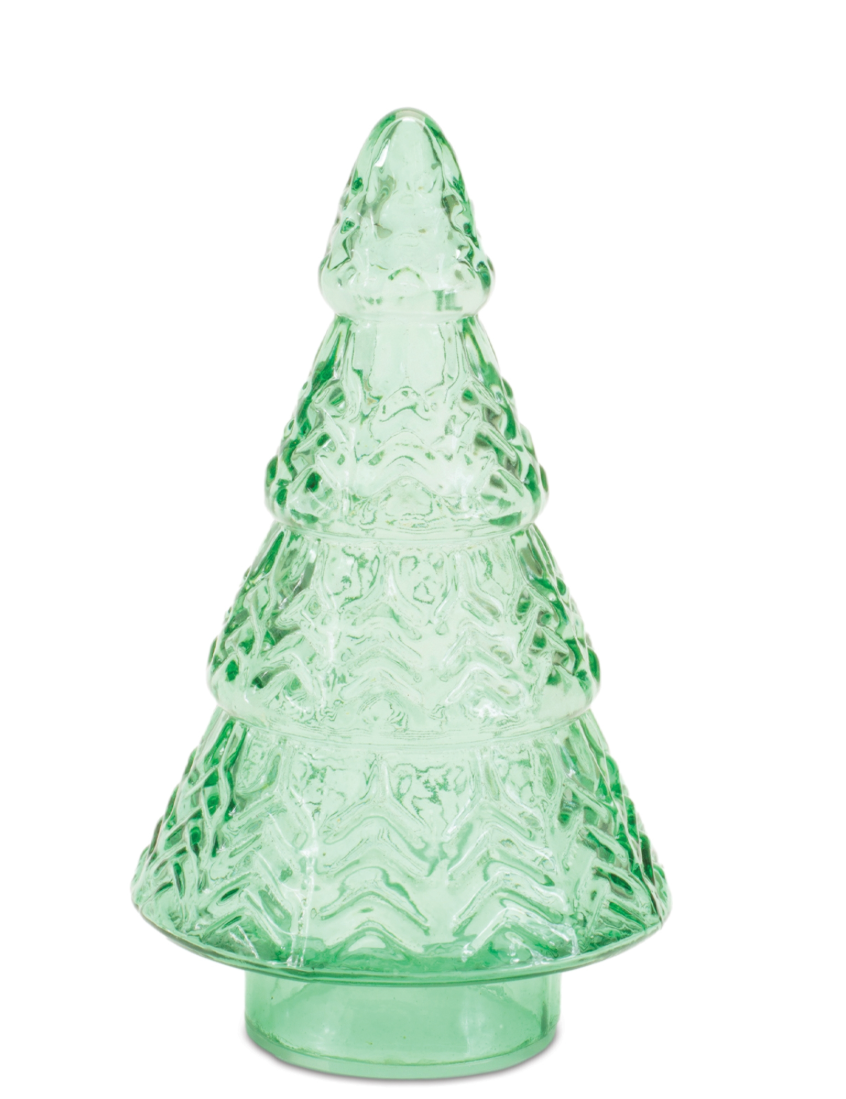 7.5, 9.5" Sage Glass Tree
