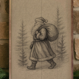 16x24" Saint Nick Walking Through Pines