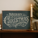 24x16" Merry Christmas Ornate