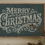 16x10" Merry Christmas Ornate