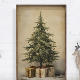 16x24" Christmas Tree With Presents Ii By Petals Prints Designs