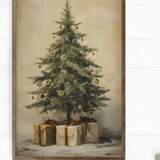 10x16" Christmas Tree With Presents Ii By Petals Prints Designs