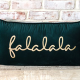 12x24" Falalala Emerald Velvet Pillow