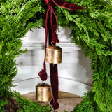 19" Burnt Gold Maroon Velvet Bell Hanger